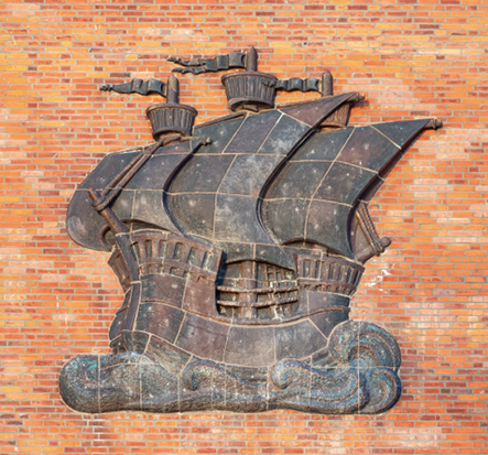 Relief einer Kogge